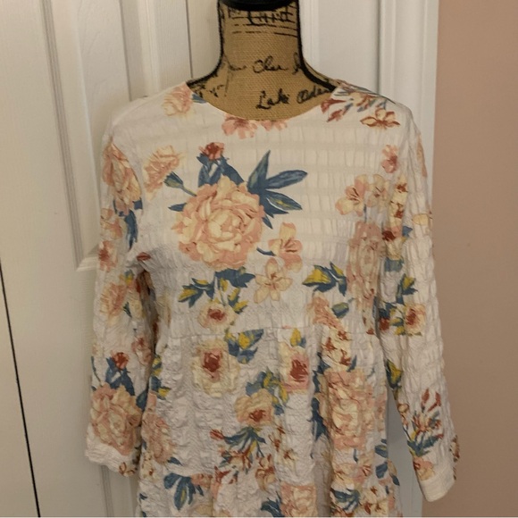 Zara Floral Patterned Long Sleeve Dress Size Medium - Picture 2 of 12